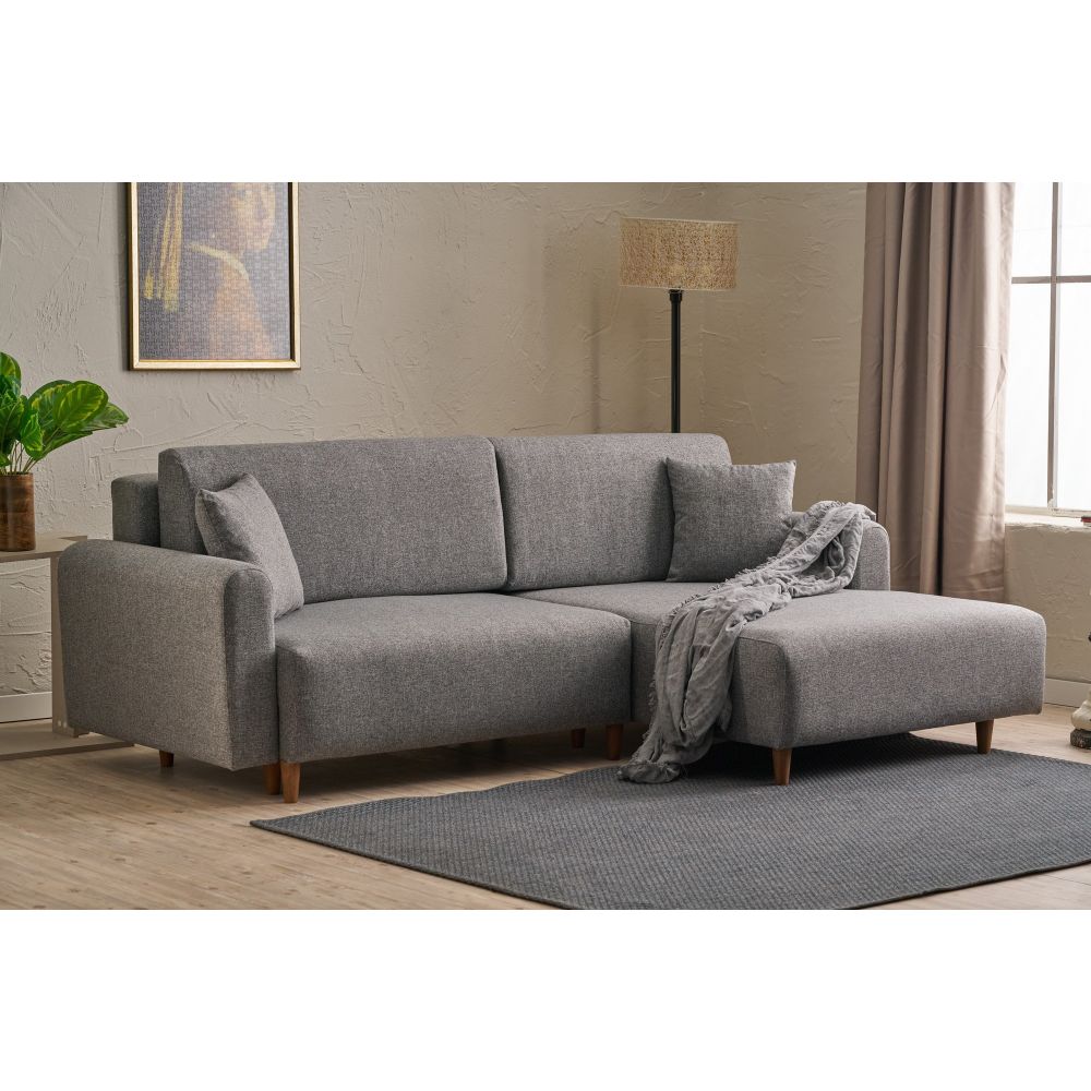 Mane Right - Sivi Ugaoni Sofa-Krevet slika 1