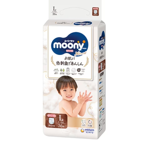 Moony Natural Gaćice pelene od organskog pamuka Low Irritation L (9-14kg) 36kom