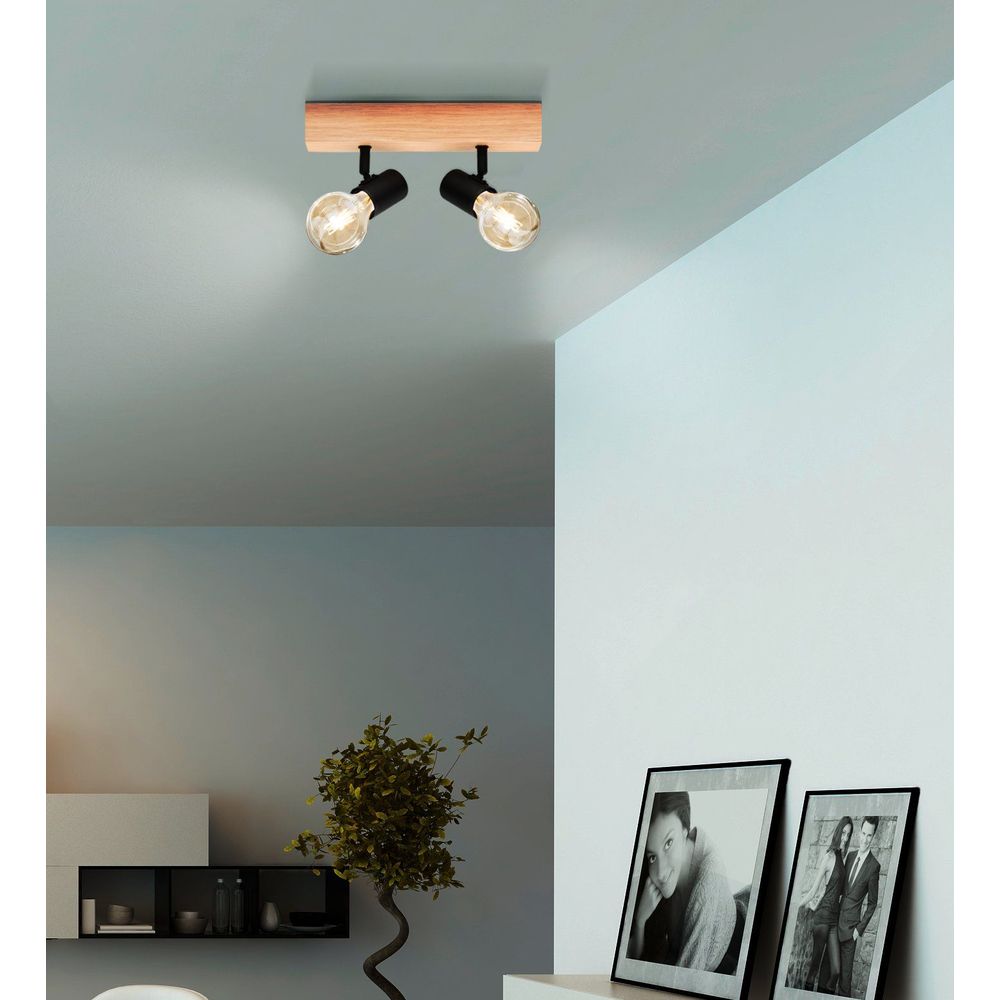 Eglo reflektor townshend 3 e27 2x60w smeđe, crno š:50mm slika 1