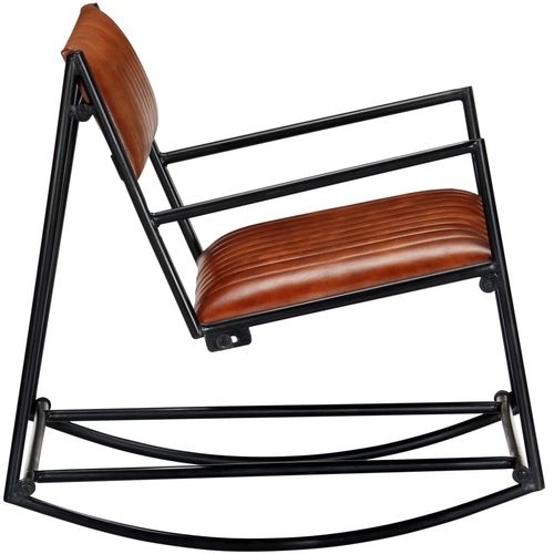 282903 Rocking Chair Brown Real Leather slika 23