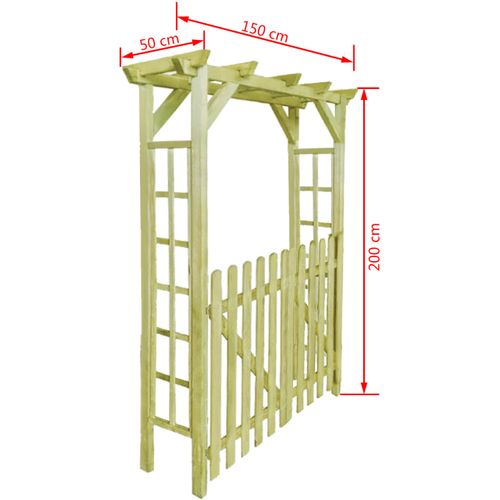 Vrtni luk za ruže 150 x 50 x 200 cm od impregniranog drva slika 24