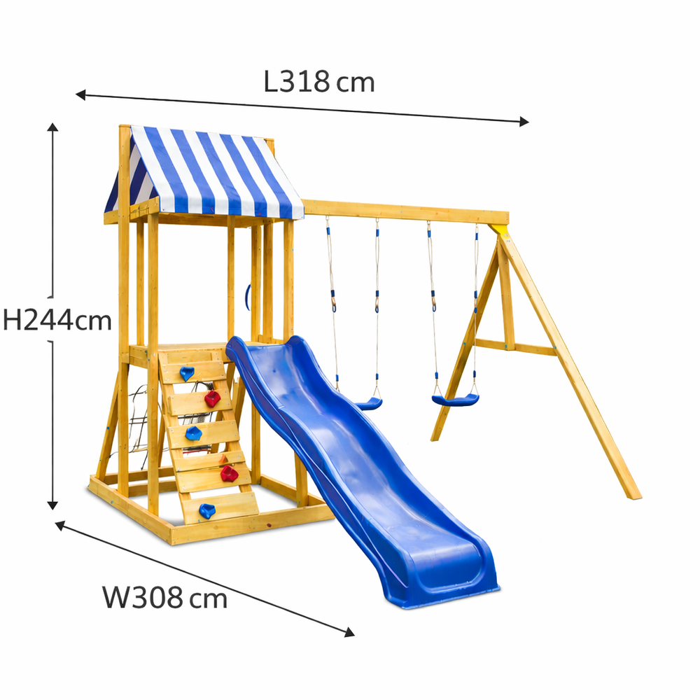 Kinder Home Drveno dječije igralište 4U1, 308×318×244cm slika 4