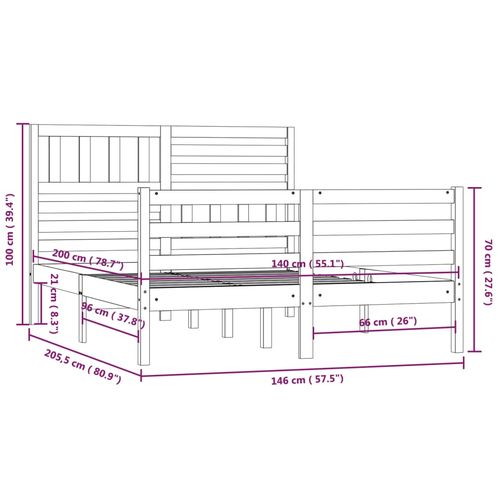 Okvir za krevet od masivnog drva 140 x 200 cm slika 18