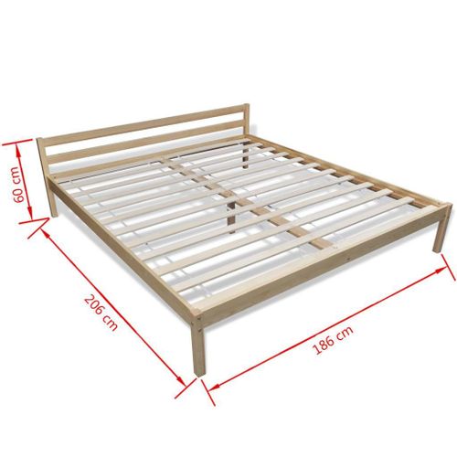 Krevet od masivne borovine s madracem 180 x 200 cm slika 1