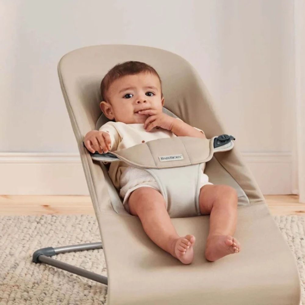 BabyBjörn Ležaljka za bebu Bouncer Soft Woven, Brown/Beige slika 2