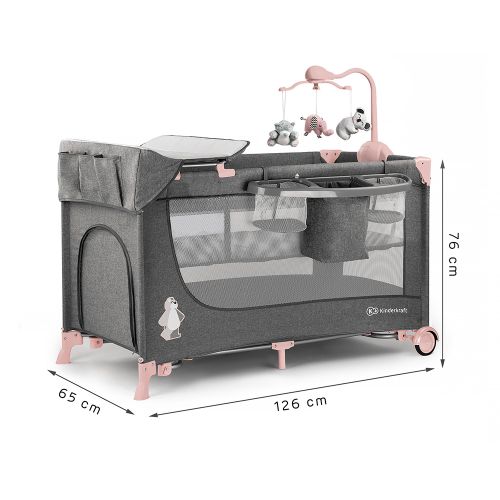 Kinderkraft Putni krevetić s dodacima Joy roza slika 7