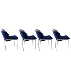Woody Fashion Set stolica (4 komada), Tamno plava Bijela boja, Dore 123