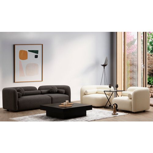 Victoria Grey Bouclette Grey 3-Seat Sofa slika 2