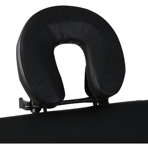 Sklopivi stol za masažu s drvenim okvirom trodijelni crni slika 7