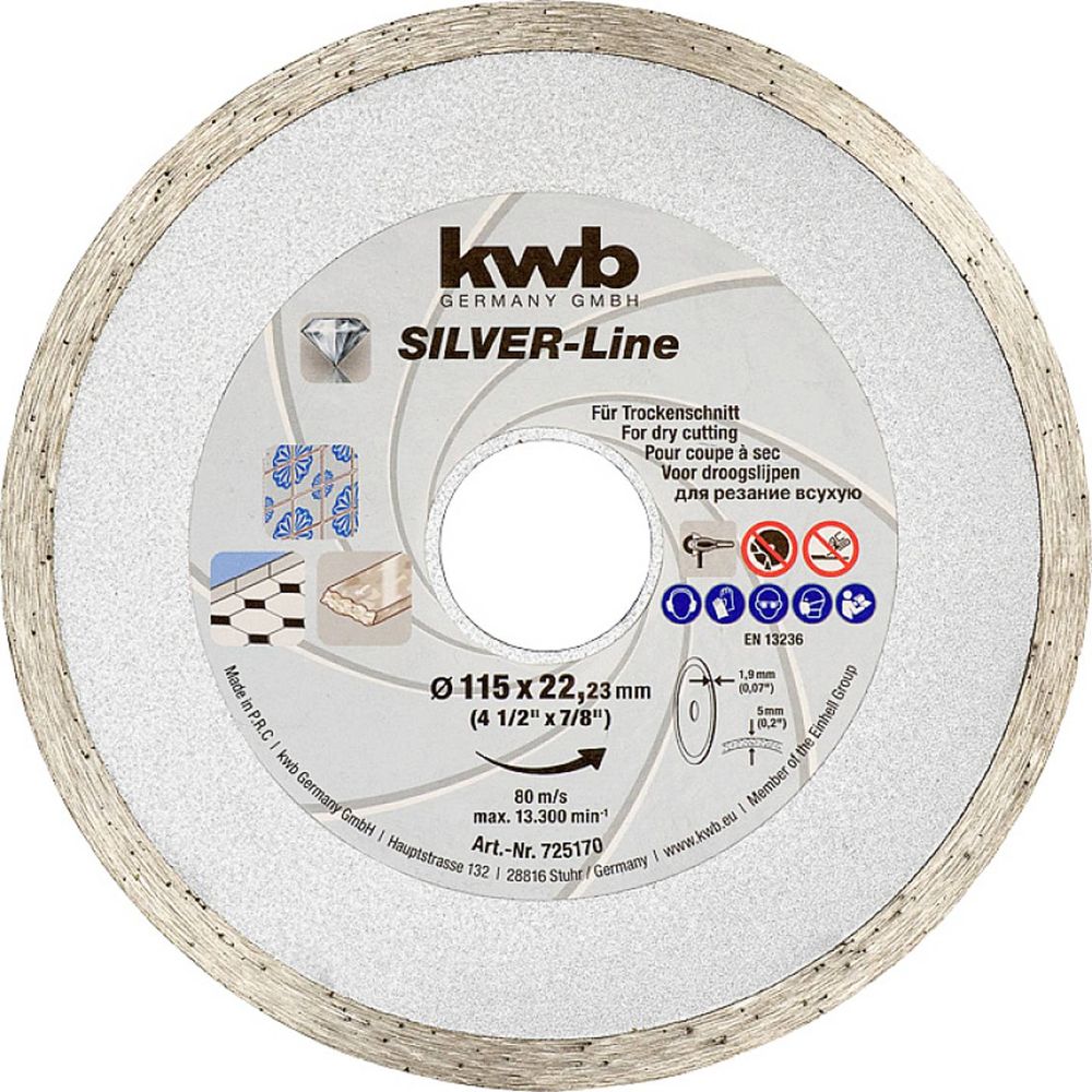 KWB dijamantna rezna ploča za keramiku 115 x 22 mm slika 1