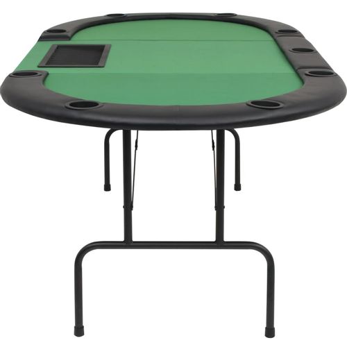 Sklopivi trodijelni stol za poker za 9 igrača ovalni zeleni slika 13