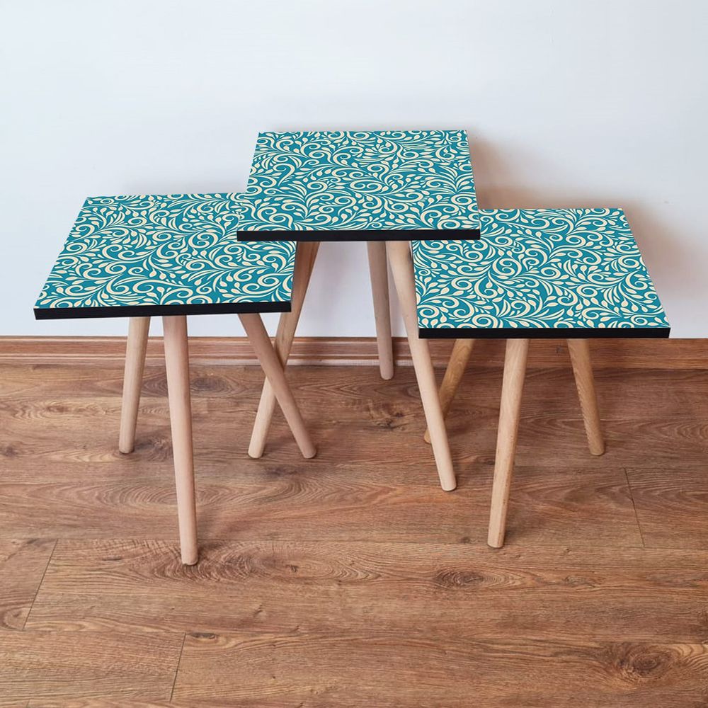 Nesting stolovi 3Shp171 - Set od 3 komada - boje: plava, krema slika 1