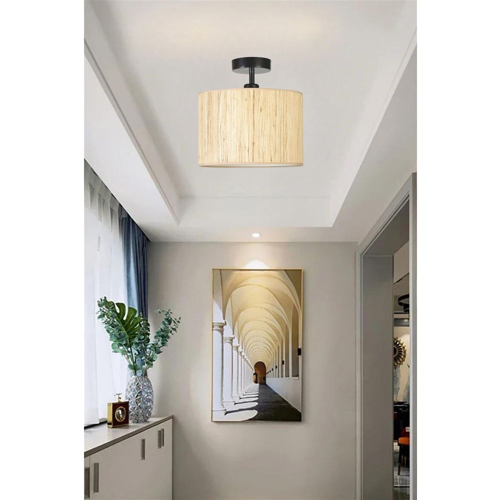 Bambu 010 Abajurlu Plafonyer Avize - Hrast Crni Luster slika 2