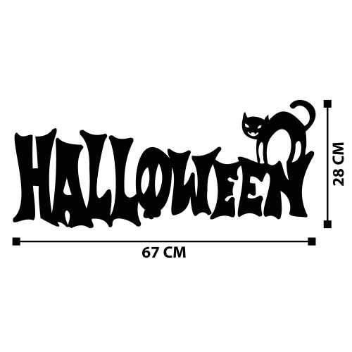 Halloween 2 Crni Dekorativni Metalni Zidni Ukras slika 3