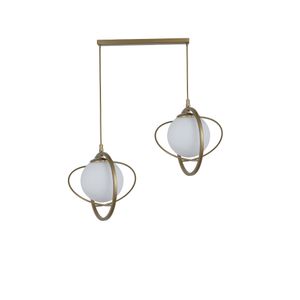 Nepal 2 Li Sıralı Eskitme Beyaz Camlı Sarkıt AntiqueWhite Luster