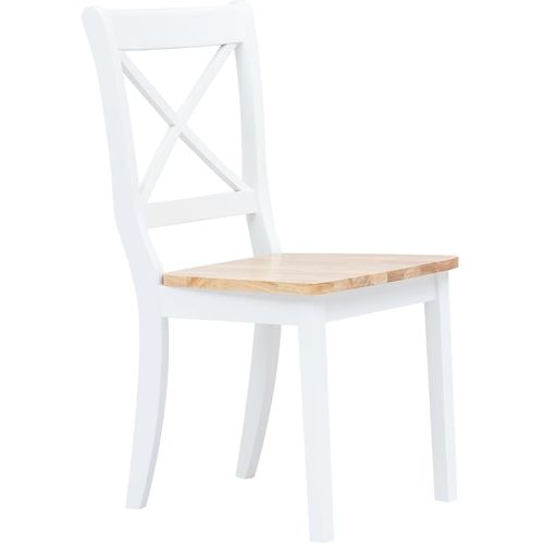 Blagovaonske stolice od drva kaučukovca 4 kom bijele slika 24