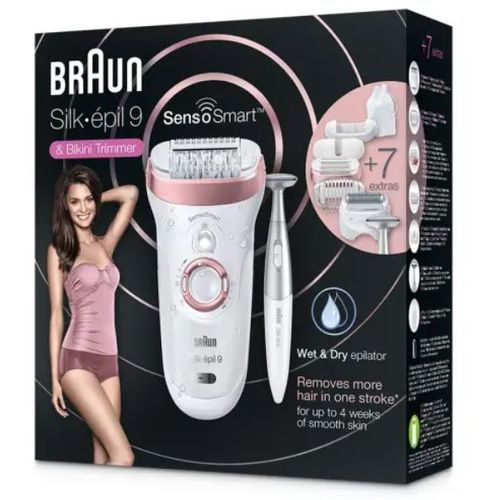 Braun Silk-épil 9 SensoSmart 9/890 Epilator sa 7 nastavaka i Silk-épil 3 u 1 trimer za telo slika 14