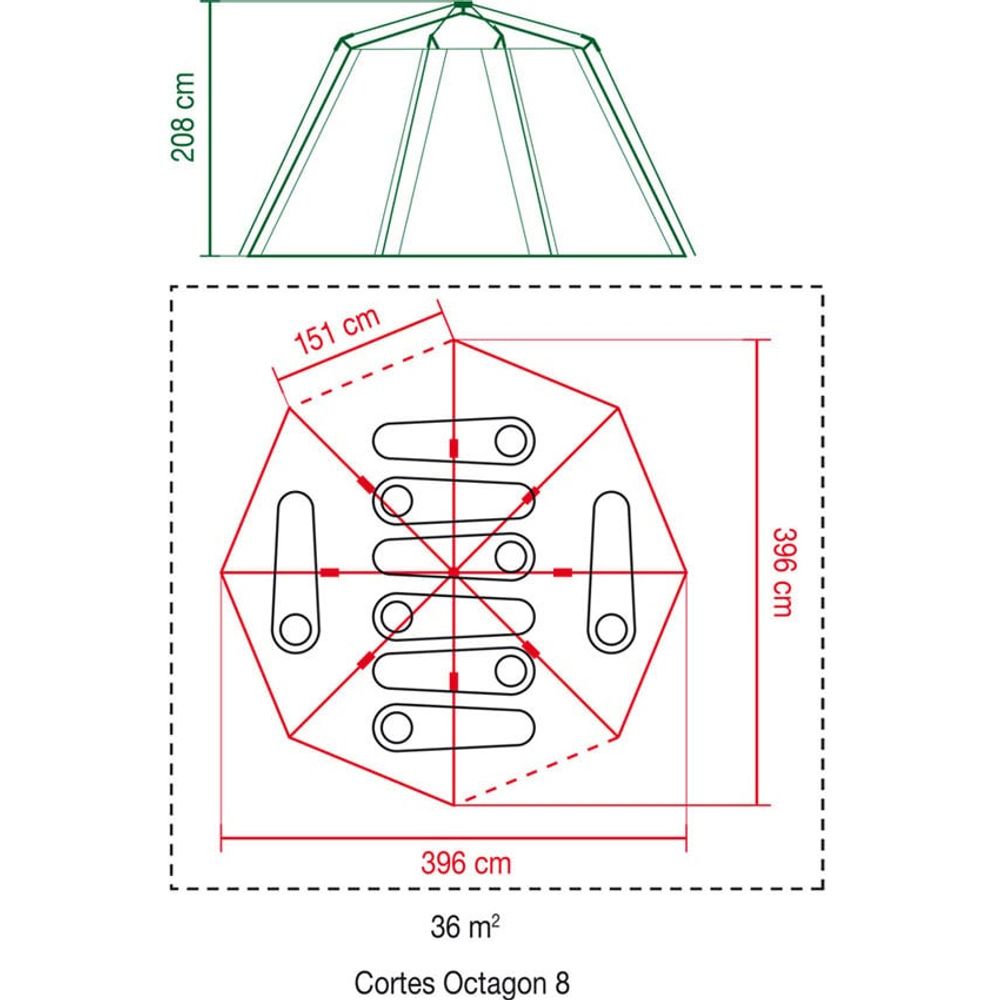 Coleman Šator za osam osoba Cortes Octagon 8, Siva slika 6