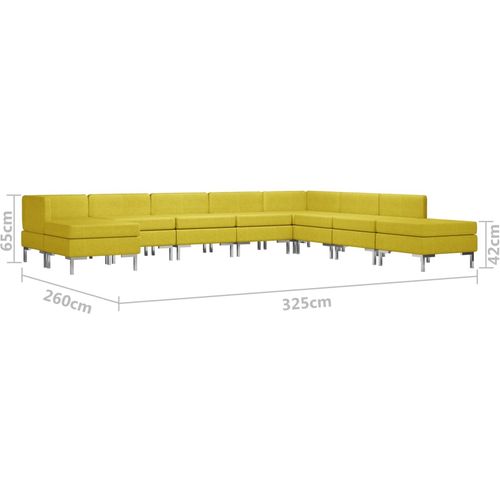 9-dijelni set sofa od tkanine žuti slika 8
