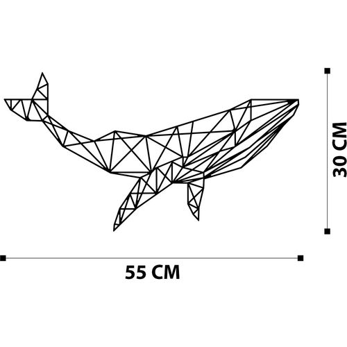 Whale 1 Black Decorative Metal Wall Accessory slika 6