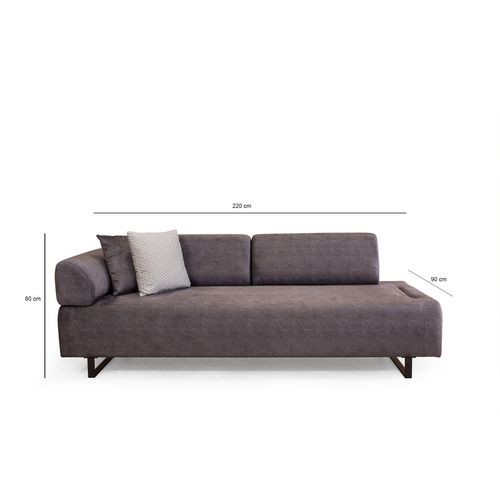 Atelier Del Sofa Infinity sa bočnim stolom - Antracit trosed na razvlačenje slika 13