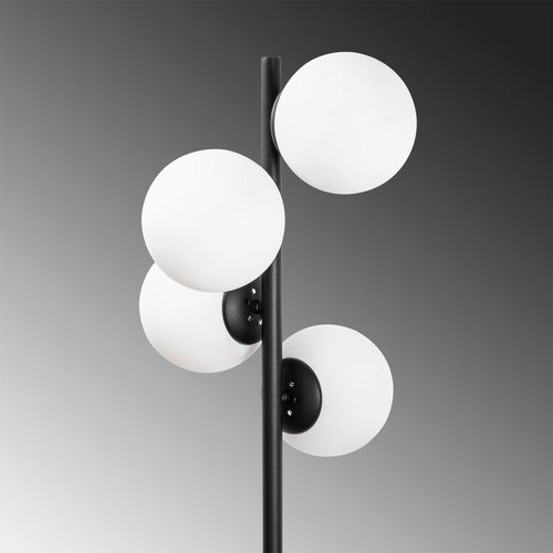 Opviq Podna lampa FAZE 115, crna, metal- staklo, 32 x 32 cm, visina 130 cm, promjer kugle 15 cm, duljina kabla 200 cm, 4 X E27 40 W, Faze-NT-115-1 slika 3