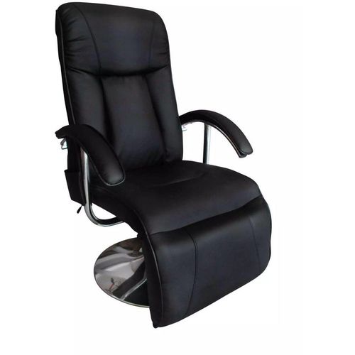 Masažna stolica od umjetne kože crna slika 5