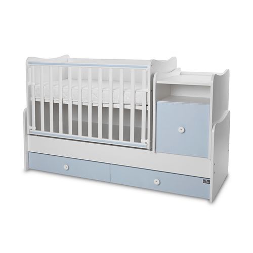 LORELLI TREND PLUS Modularni krevetić 4in1 s Mehanizmom Ljuljanja White/Baby Blue slika 2