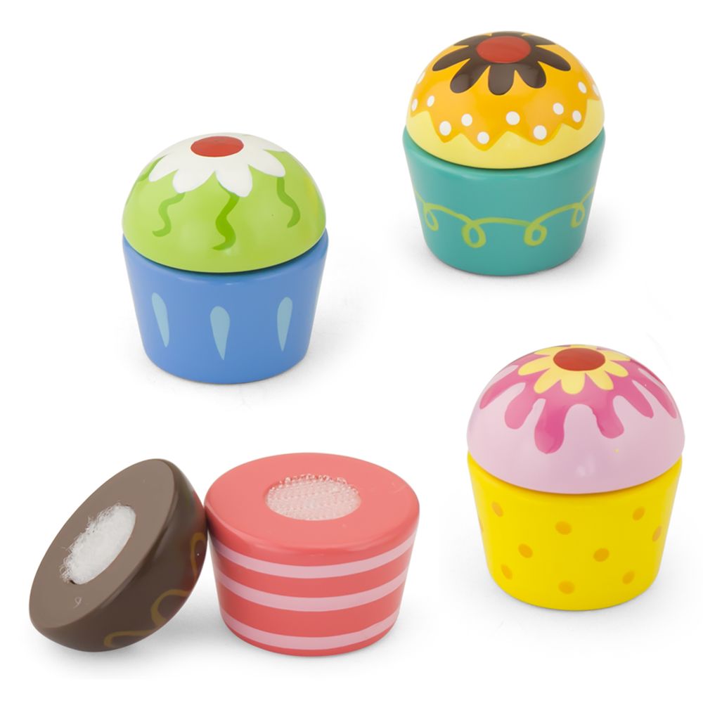 Viga drveni kolačići cupcakes 4 kom slika 1
