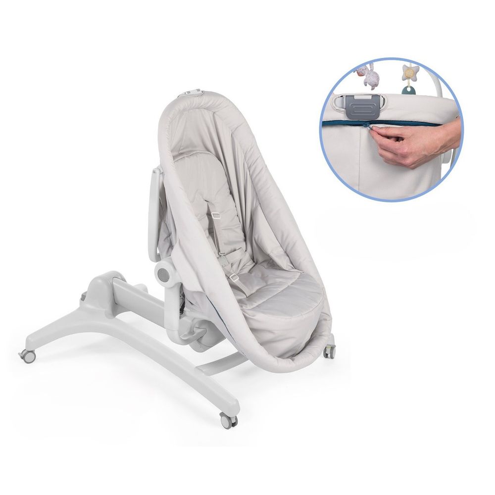 Chicco Baby Hug 4U1 Kolijevka, Ležaljka, Stolica za hranjenje i Prva stolica, Glacial slika 5