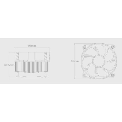 DeepCool CK-11508 * Intel CPU kuler 65W 92mm.Fan 2200rpm 42CFM 30dBa LGA115x/LGA775/i7/i5/i3 slika 7