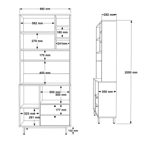 RE6-SA OakAnthracite Multi Purpose Cabinet slika 7