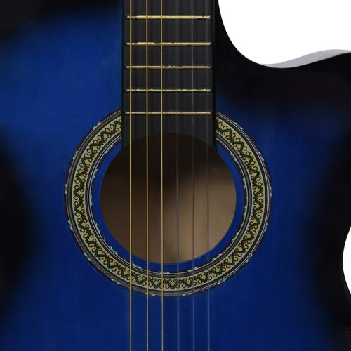 Klasična gitara Western s ujednačivačem i 6 žica plava slika 24