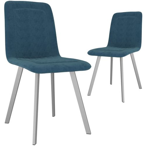 Blagovaonske stolice 2 kom plave baršunaste slika 29