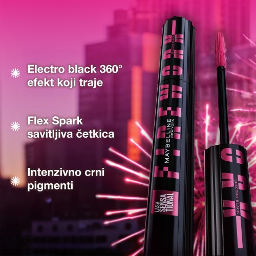 Maybelline New York Lash Sensational Firework Electroblack maskara slika 3