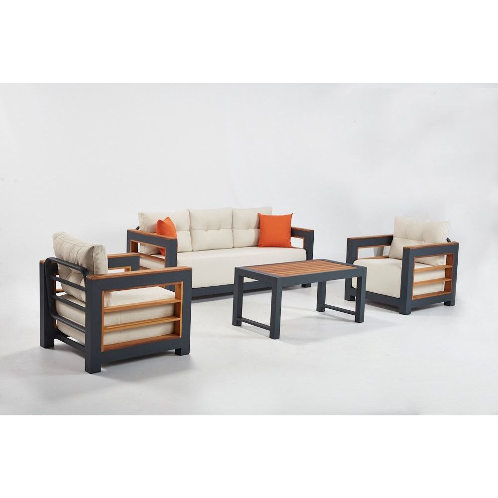 Larix - Bijeli vrtni lounge set slika 1