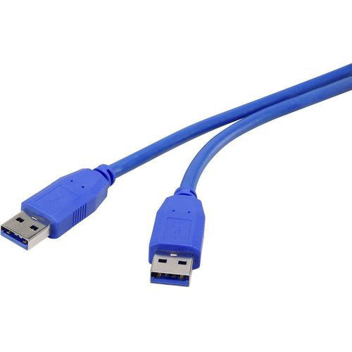 Renkforce USB kabel USB 3.2 gen. 1 (USB 3.0) USB-A utikač, USB-A utikač 1.00 m plava boja pozlaćeni kontakti RF-4369446 slika 1