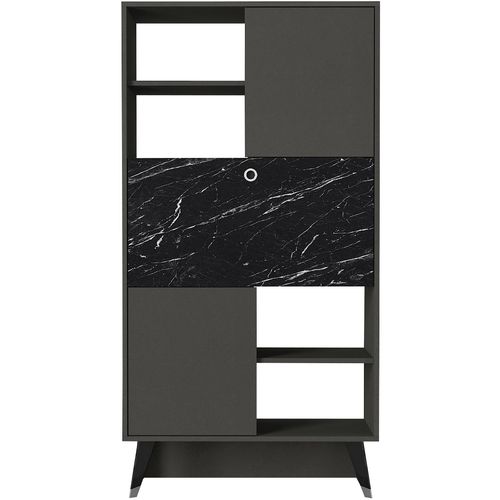 Woody Fashion Polica za knjige, Antracit Mramor, Radica - Anthracite, Marble slika 7