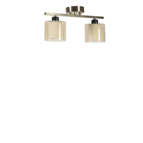 Yeni Nomi 2 Li Mat Krom Bal Camlı Avize - Matte Chrome Amber Chandelier slika 2