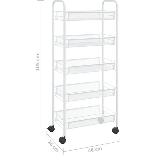 Kuhinjska kolica s 5 razina bijela 46 x 26 x 105 cm željezna slika 12