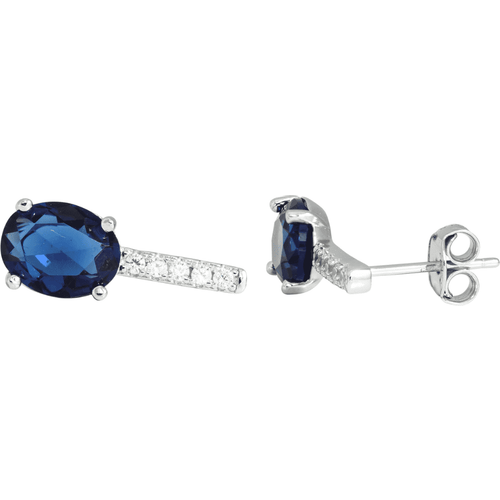 J&B Jewellery 925 Srebrne minđuše na šrafić 00025-Blue slika 1