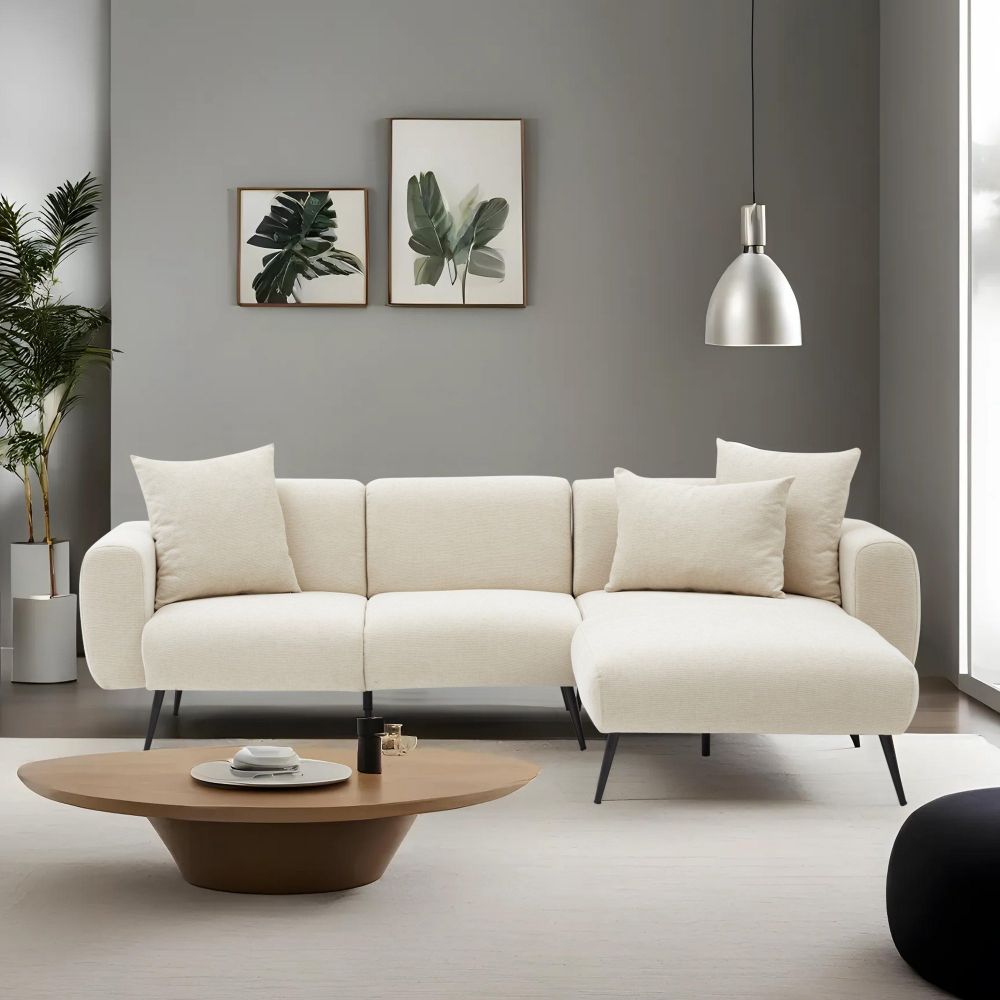 Krevetna Sofa - Desni Kutak u Krem Boji slika 1