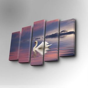 5PUC-040 Multicolor Decorative Canvas Painting (5 Pieces)