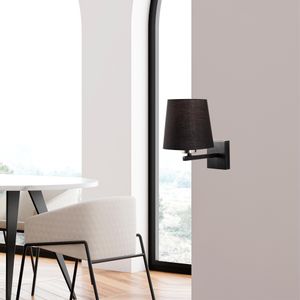 Zidna lampa Profil - 4664 Black Nickel sa krem abažurom