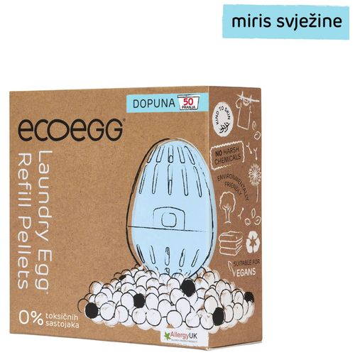 EcoEgg 2U1 Dopuna za eko jaje, eko deterdžent i omekšivač za veš, 50 pranja - Miris svježine slika 1