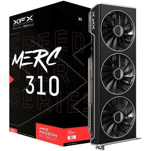 XFX AMD Video Card RX-7900XT Speedster MERC310 20GB GDDR6 320bit, 2535 MHz / 20Gbps, 3x DP, 1x HDMI, 3 fan, 2 slot slika 1