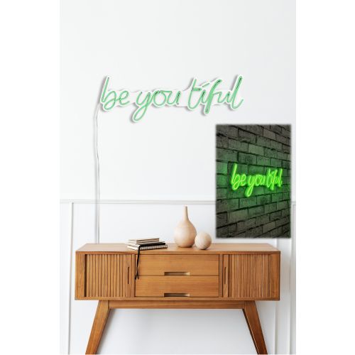 Wallity Ukrasna plastična LED rasvjeta, Be you tiful - Green slika 3