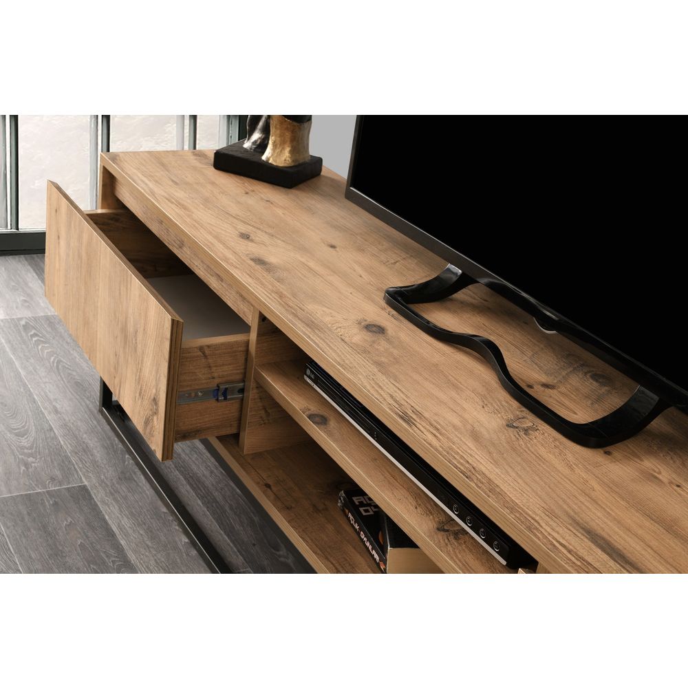 TV Stalak Belinda 180 Crni, Od Borovine slika 3