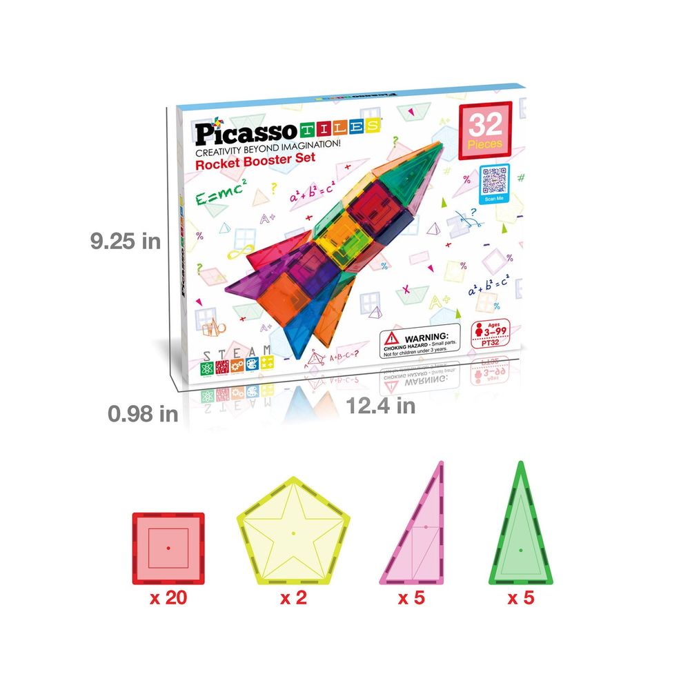 PicassoTiles Magnetne pločice za slaganje PTG32, 32kom slika 6