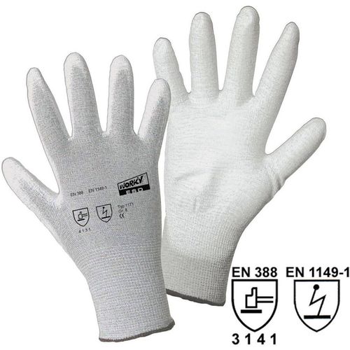 L+D worky ESD Nylon/Carbon-PU 1171-7 najlon rukavice za rad Veličina (Rukavice): 7, s EN 388, EN 1149-1 CAT II 1 St. slika 3